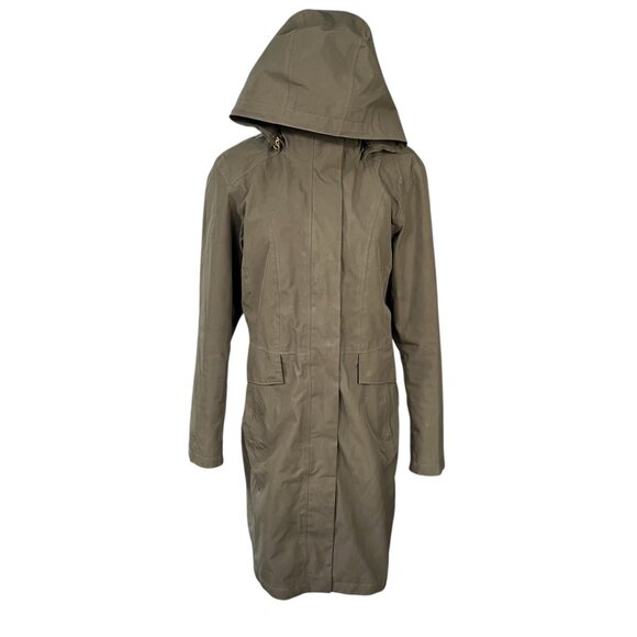 The North Face Women's Suzanne Hyvent Long Hooded Trench Coat Dark Green Size L